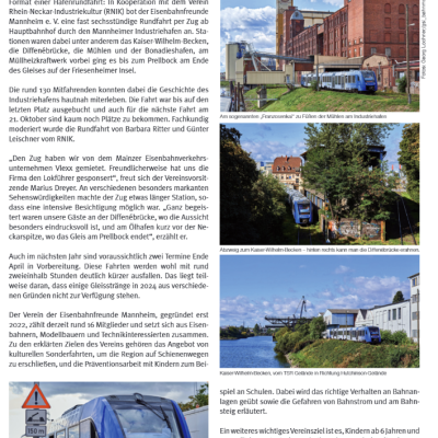 Presseartikel über die Eisenbahnfreunde Mannheim (Artikel 1)