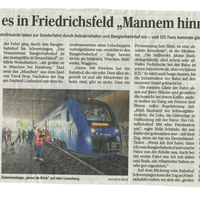 Presseartikel über die Eisenbahnfreunde Mannheim (Artikel 4)