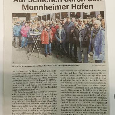 Presseartikel über die Eisenbahnfreunde Mannheim (Artikel 3)